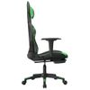 Silla Gaming | Silla De Oficina | Silla Gamer Ergonomica Con Reposapiés Cuero Sintético Negro Verde Cfw790277