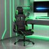 Silla Gaming | Silla De Oficina | Silla Gamer Ergonomica Con Reposapiés Cuero Sintético Negro Verde Cfw790279