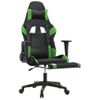 Silla Gaming | Silla De Oficina | Silla Gamer Ergonomica Con Reposapiés Cuero Sintético Negro Verde Cfw790279