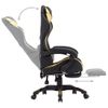 Silla Gaming | Silla De Oficina | Silla Gamer Ergonomica Con Reposapiés Cuero Sintético Negro Y Dorado Cfw790282