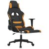 Silla Gaming | Silla De Oficina | Silla Gamer Ergonomica Con Reposapiés Tela Negro Y Naranja Cfw790299