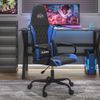 Silla Gaming | Silla De Oficina | Silla Gamer Ergonomica Cuero Sintético Negro Y Azul Cfw790319