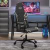 Silla Gaming | Silla De Oficina | Silla Gamer Ergonomica Cuero Sintético Negro Y Camuflaje Cfw790332