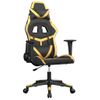 Silla Gaming | Silla De Oficina | Silla Gamer Ergonomica Cuero Sintético Negro Y Dorado Cfw790333