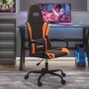 Silla Gaming | Silla De Oficina | Silla Gamer Ergonomica Cuero Sintético Negro Y Naranja Cfw790347