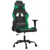 Silla Gaming | Silla De Oficina | Silla Gamer Ergonomica Cuero Sintético Negro Y Verde Cfw790363