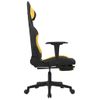 Silla Gaming | Silla De Oficina | Silla Gamer Ergonomica De Masaje Con Reposapiés Tela Negro Y Amarillo Cfw790373