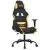 Silla Gaming | Silla De Oficina | Silla Gamer Ergonomica De Masaje Con Reposapiés Tela Negro Y Amarillo Cfw790374