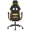 Silla Gaming | Silla De Oficina | Silla Gamer Ergonomica De Masaje Con Reposapiés Tela Negro Y Amarillo Cfw790374