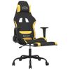 Silla Gaming | Silla De Oficina | Silla Gamer Ergonomica De Masaje Con Reposapiés Tela Negro Y Amarillo Cfw790374