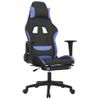 Silla Gaming | Silla De Oficina | Silla Gamer Ergonomica De Masaje Con Reposapiés Tela Negro Y Azul Cfw790375