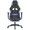 Silla Gaming | Silla De Oficina | Silla Gamer Ergonomica De Masaje Con Reposapiés Tela Negro Y Azul Cfw790375