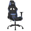 Silla Gaming | Silla De Oficina | Silla Gamer Ergonomica De Masaje Con Reposapiés Tela Negro Y Azul Cfw790376