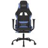 Silla Gaming | Silla De Oficina | Silla Gamer Ergonomica De Masaje Con Reposapiés Tela Negro Y Azul Cfw790376