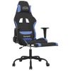 Silla Gaming | Silla De Oficina | Silla Gamer Ergonomica De Masaje Con Reposapiés Tela Negro Y Azul Cfw790376