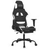 Silla Gaming | Silla De Oficina | Silla Gamer Ergonomica De Masaje Con Reposapiés Tela Negro Y Blanco Cfw790377