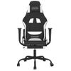 Silla Gaming | Silla De Oficina | Silla Gamer Ergonomica De Masaje Con Reposapiés Tela Negro Y Blanco Cfw790377