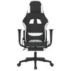 Silla Gaming | Silla De Oficina | Silla Gamer Ergonomica De Masaje Con Reposapiés Tela Negro Y Blanco Cfw790378