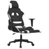 Silla Gaming | Silla De Oficina | Silla Gamer Ergonomica De Masaje Con Reposapiés Tela Negro Y Blanco Cfw790378