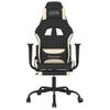 Silla Gaming | Silla De Oficina | Silla Gamer Ergonomica De Masaje Con Reposapiés Tela Negro Y Crema Cfw790380