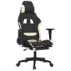 Silla Gaming | Silla De Oficina | Silla Gamer Ergonomica De Masaje Con Reposapiés Tela Negro Y Crema Cfw790381