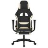 Silla Gaming | Silla De Oficina | Silla Gamer Ergonomica De Masaje Con Reposapiés Tela Negro Y Crema Cfw790381