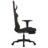 Silla Gaming | Silla De Oficina | Silla Gamer Ergonomica De Masaje Con Reposapiés Tela Negro Y Crema Cfw790381