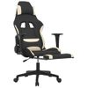 Silla Gaming | Silla De Oficina | Silla Gamer Ergonomica De Masaje Con Reposapiés Tela Negro Y Crema Cfw790381