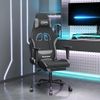 Silla Gaming | Silla De Oficina | Silla Gamer Ergonomica De Masaje Con Reposapiés Tela Negro Y Gris Claro Cfw790382