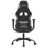 Silla Gaming | Silla De Oficina | Silla Gamer Ergonomica De Masaje Con Reposapiés Tela Negro Y Gris Claro Cfw790382