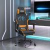 Silla Gaming | Silla De Oficina | Silla Gamer Ergonomica De Masaje Con Reposapiés Tela Negro Y Naranja Cfw790386