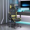 Silla Gaming | Silla De Oficina | Silla Gamer Ergonomica De Masaje Con Reposapiés Tela Negro Y Verde Claro Cfw790389