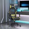 Silla Gaming | Silla De Oficina | Silla Gamer Ergonomica De Masaje Con Reposapiés Tela Negro Y Verde Claro Cfw790390