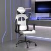 Silla Gaming | Silla De Oficina | Silla Gamer Ergonomica De Masaje Cuero Sintético Blanco Y Negro Cfw790392