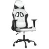 Silla Gaming | Silla De Oficina | Silla Gamer Ergonomica De Masaje Cuero Sintético Blanco Y Negro Cfw790392