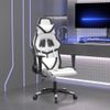 Silla Gaming | Silla De Oficina | Silla Gamer Ergonomica De Masaje Cuero Sintético Blanco Y Negro Cfw790393