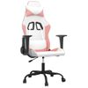 Silla Gaming | Silla De Oficina | Silla Gamer Ergonomica De Masaje Cuero Sintético Blanco Y Rosa Cfw790396