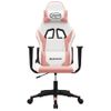 Silla Gaming | Silla De Oficina | Silla Gamer Ergonomica De Masaje Cuero Sintético Blanco Y Rosa Cfw790397