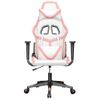 Silla Gaming | Silla De Oficina | Silla Gamer Ergonomica De Masaje Cuero Sintético Blanco Y Rosa Cfw790399