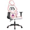 Silla Gaming | Silla De Oficina | Silla Gamer Ergonomica De Masaje Cuero Sintético Blanco Y Rosa Cfw790399