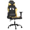 Silla Gaming | Silla De Oficina | Silla Gamer Ergonomica De Masaje Cuero Sintético Negro Y Dorado Cfw790413