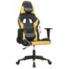 Silla Gaming | Silla De Oficina | Silla Gamer Ergonomica De Masaje Cuero Sintético Negro Y Dorado Cfw790415