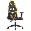 Silla Gaming | Silla De Oficina | Silla Gamer Ergonomica De Masaje Cuero Sintético Negro Y Dorado Cfw790416