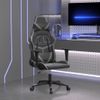 Silla Gaming | Silla De Oficina | Silla Gamer Ergonomica De Masaje Cuero Sintético Negro Y Gris Cfw790420