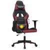 Silla Gaming | Silla De Oficina | Silla Gamer Ergonomica De Masaje Cuero Sintético Negro Y Rojo Vino Tinto Cfw790431