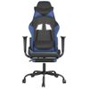 Silla Gaming | Silla De Oficina | Silla Gamer Ergonomica De Masaje Y Reposapiés Cuero Sintético Negro Azul Cfw790444