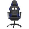 Silla Gaming | Silla De Oficina | Silla Gamer Ergonomica De Masaje Y Reposapiés Cuero Sintético Negro Azul Cfw790445