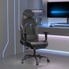 Silla Gaming | Silla De Oficina | Silla Gamer Ergonomica De Masaje Y Reposapiés Cuero Sintético Negro Gris Cfw790446