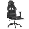 Silla Gaming | Silla De Oficina | Silla Gamer Ergonomica De Masaje Y Reposapiés Cuero Sintético Negro Gris Cfw790446