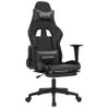 Silla Gaming | Silla De Oficina | Silla Gamer Ergonomica De Masaje Y Reposapiés Cuero Sintético Negro Gris Cfw790447